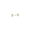14k Yellow Gold CZ Initial P Stud Earrings