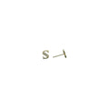 14k Yellow Gold CZ Initial S Stud Earrings