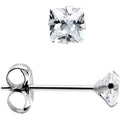 14k White Gold .10ct Cubic Zirconia Square Earrings