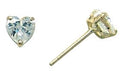 14k Yellow Gold .80ct Basket Set Heart CZ Stud Earrings