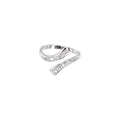Solid 14k White Gold .08 Carat Genuine Diamond Paved Toe Ring