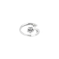 Solid 14k White Gold Gem Flower Cubic Zirconia Toe Ring