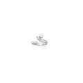 Solid 14k White Gold Five Gem with Solitaire Cubic Zirconia Toe Ring
