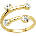 Solid 14k Yellow Gold Cubic Zirconia Spiral Toe Ring