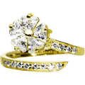 Solid 14k Yellow Gold Cubic Zirconia Floral Flower Toe Ring