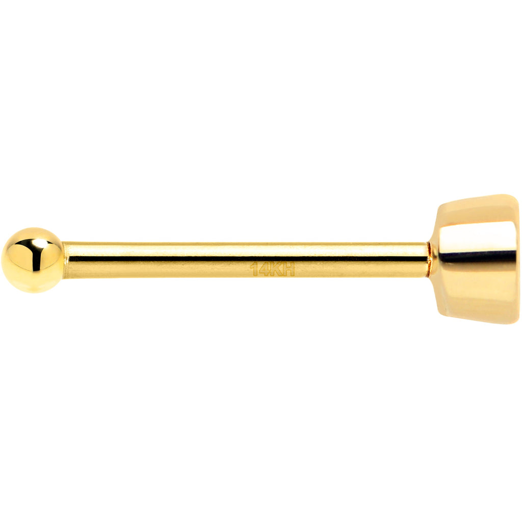 Solid 14k Yellow Gold 1.5mm Cubic Zirconia Nose Bone