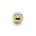 Solid 14K Yellow Gold CZ Replacement Ball 3mm - 16G