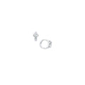 14k White Gold CZ Cross Huggy Earrings