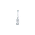 16G Solid 14k White Gold Flip Flop Belly Ring