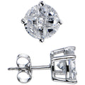 Sterling Silver 1.90 ct 9-Segment Cubic Zirconia Stud Earrings