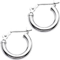 14K White Gold 2mm 1/2 Inch Hoop Earrings