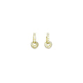 14k Yellow Gold Cubic Zirconia Dangle Huggy Earrings