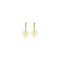 14k Yellow Gold CZ Cutout Heart Huggy Earrings