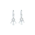 Sterling Silver CZ Elegance Chandelier Huggy Earrings