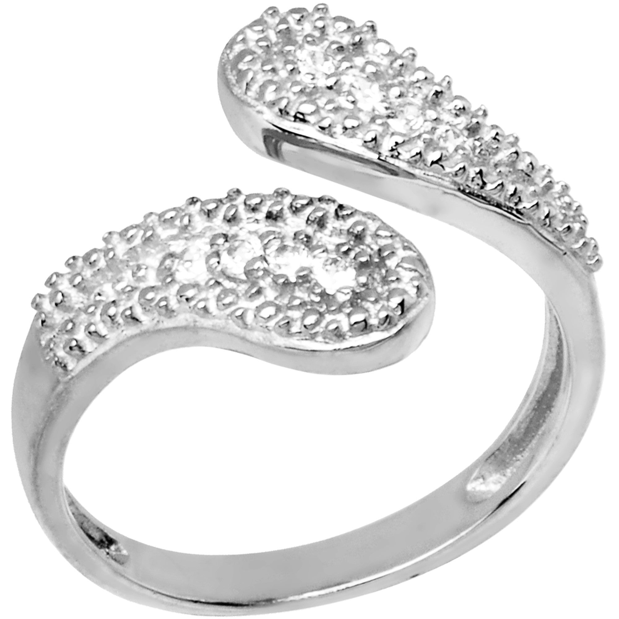 14k White Gold Cubic Zirconia Wrap Toe Ring