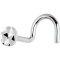 Solid 14K White Gold Textured Flat Disc Nose Screw Ring