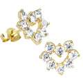 14k Yellow Gold Cubic Zirconia Heart Stud Earrings