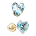 14k Yellow Gold .47 Carat CZ Heart March Birthstone Earrings