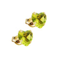 14k Yellow Gold .47 Carat CZ Heart August Birthstone Earrings