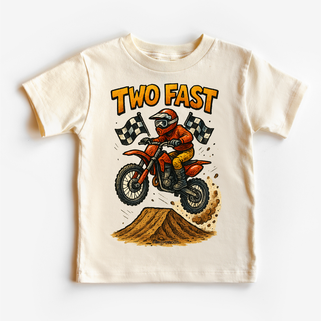 Two Fast Motocross 2nd Birthday Shirt - Boys Birthday Tee