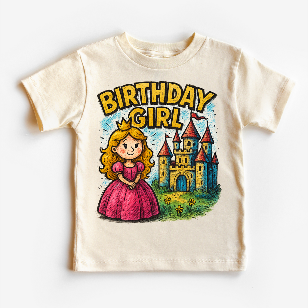 Girls Princess Birthday Shirt - Girls Birthday Tee