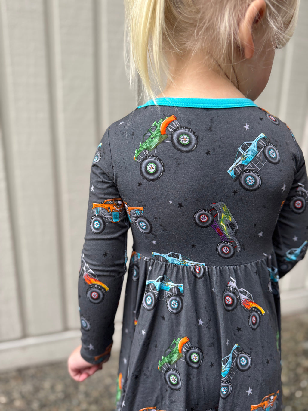 Big Wheelin: Long Sleeve Skater Dress