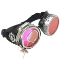 Mad Scientist - Steampunk Goggles Gold with loupes - pink, lime green, light blue, orange