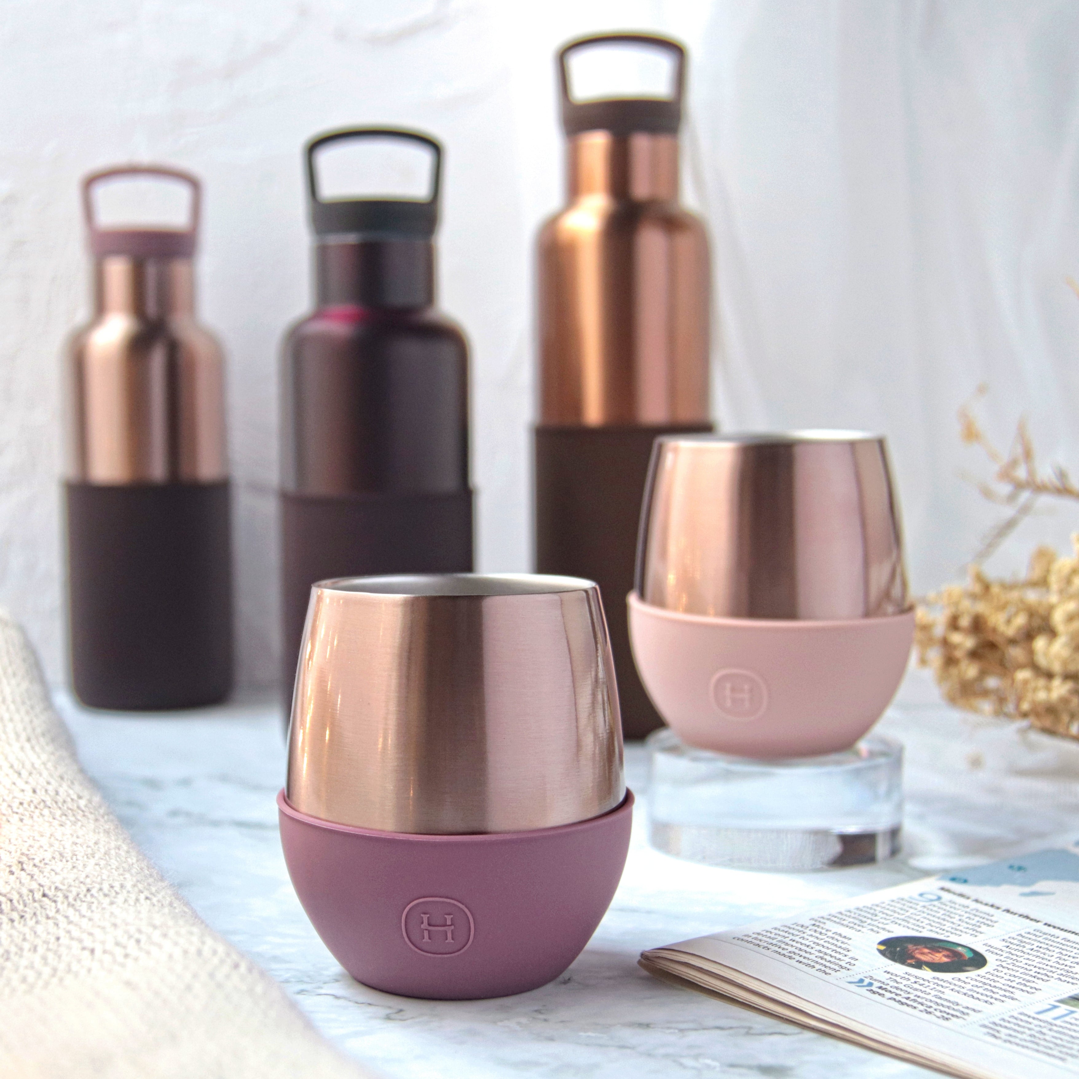 Pink Gold Tumbler-Sangria 8 OZ