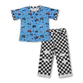 Short sleeves truck top black plaid jeans boys outfits