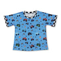 Plaid short sleeves flag truck kids boys summer shirt