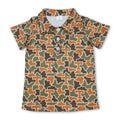 Short sleeves camo T kids boys team polo shirt