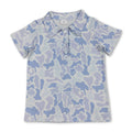 Short sleeves blue camo kids boys polo shirt