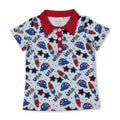 Short sleeves USA popsicle kids boys 4th of july polo shirt