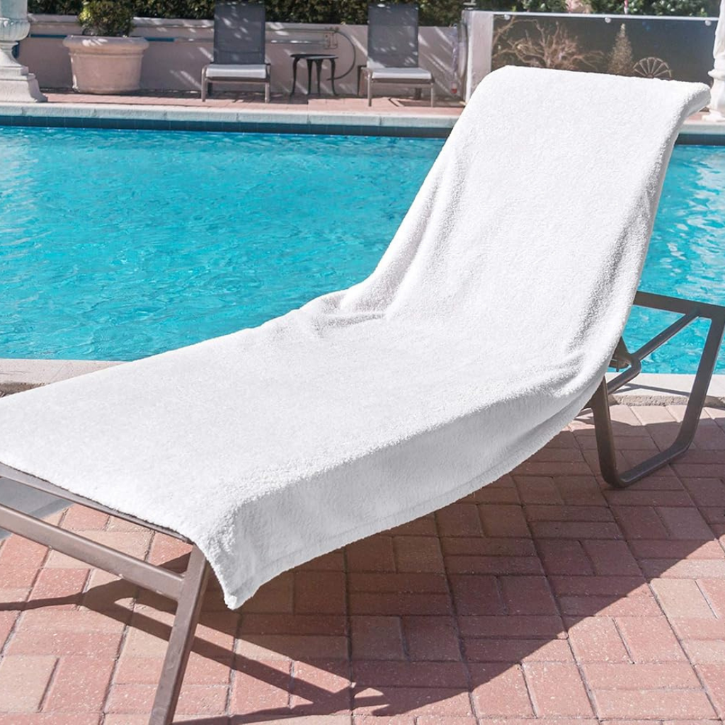 Diamond Collection Beach Towel: White, 100% Cotton (1.42lbs)