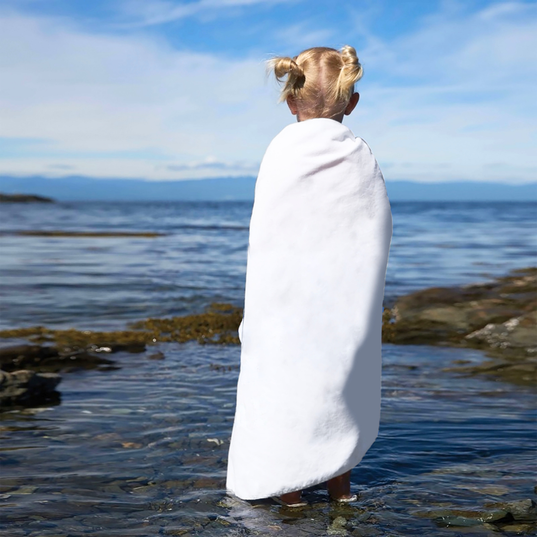 Diamond Collection Beach Towel: White, 100% Cotton (1.42lbs)
