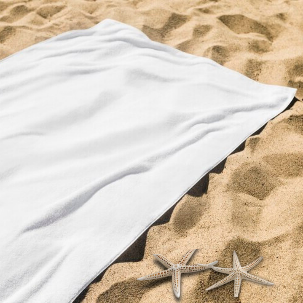 Jewel Collection Beach Towel: 100% Cotton, White (0.67 lb)