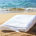 Diamond Collection Beach Towel: White, 100% Cotton (1.42lbs)