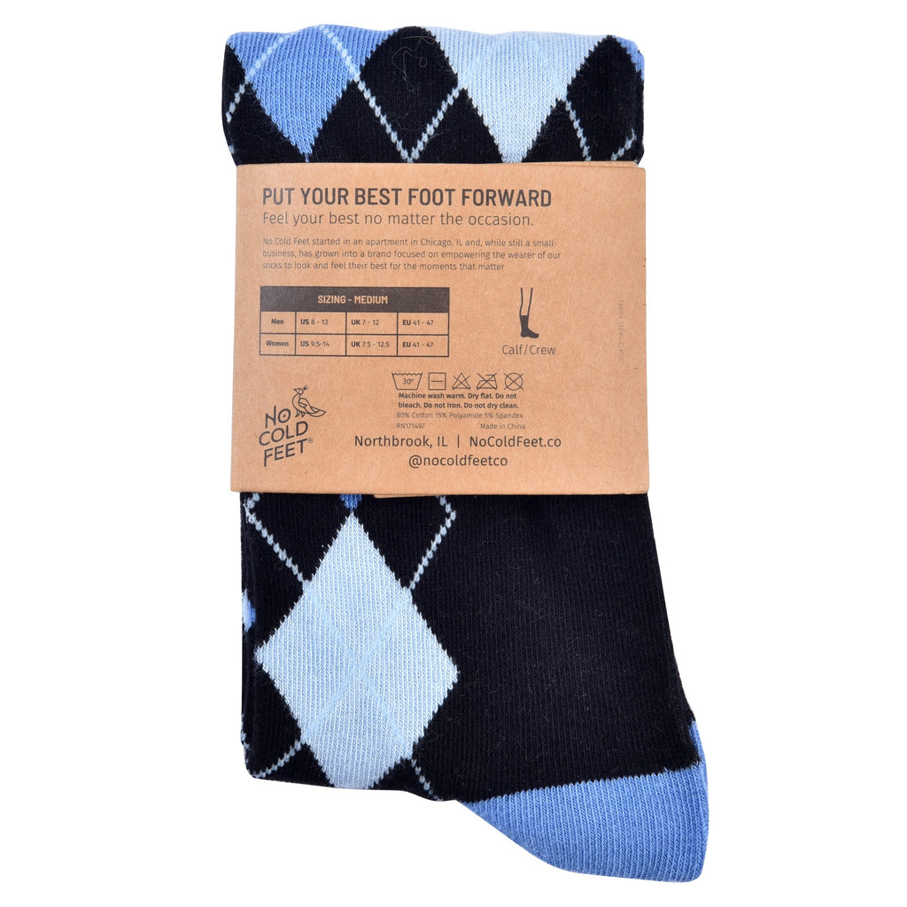 Black and Blue Argyle Socks