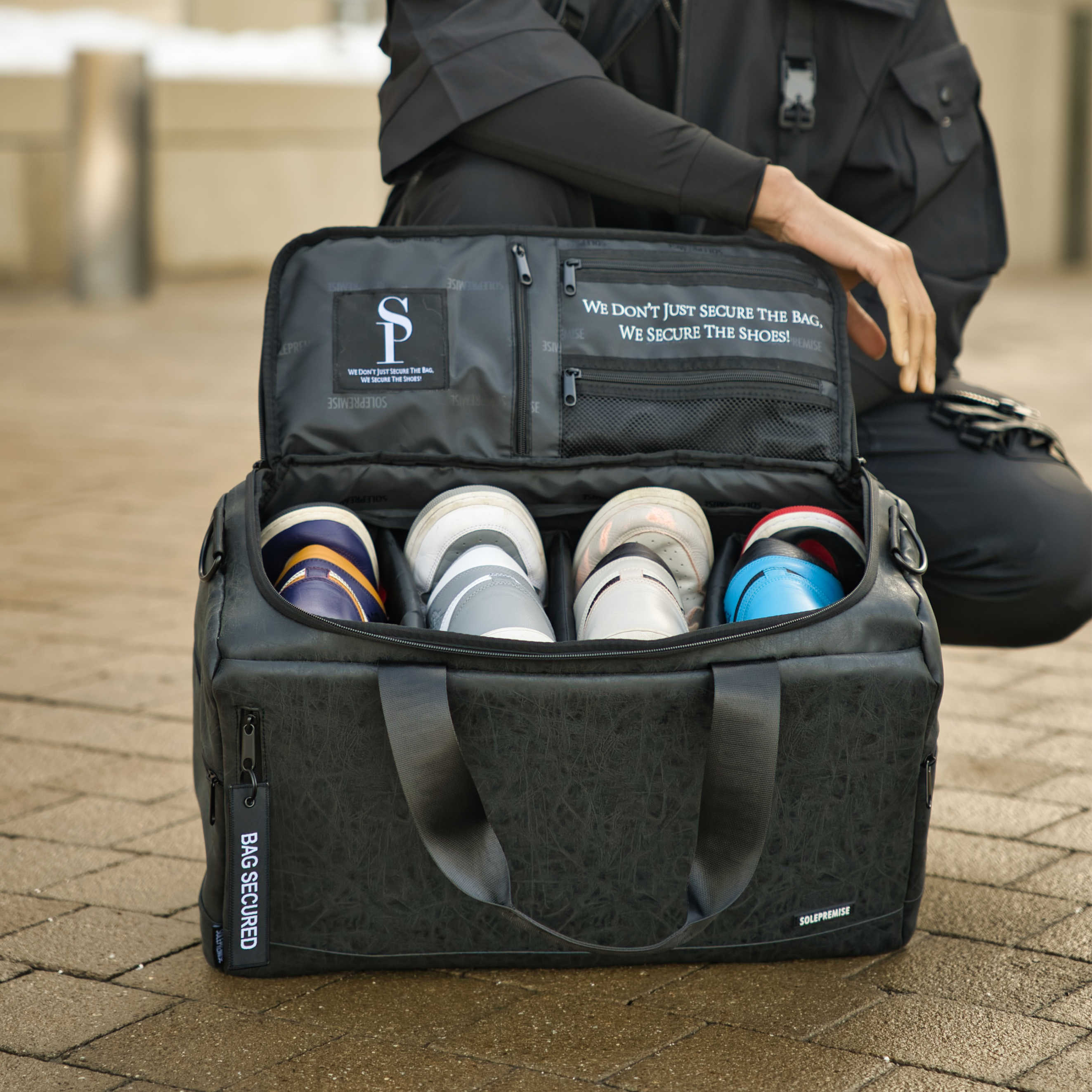 Black Leather Sneaker Duffle