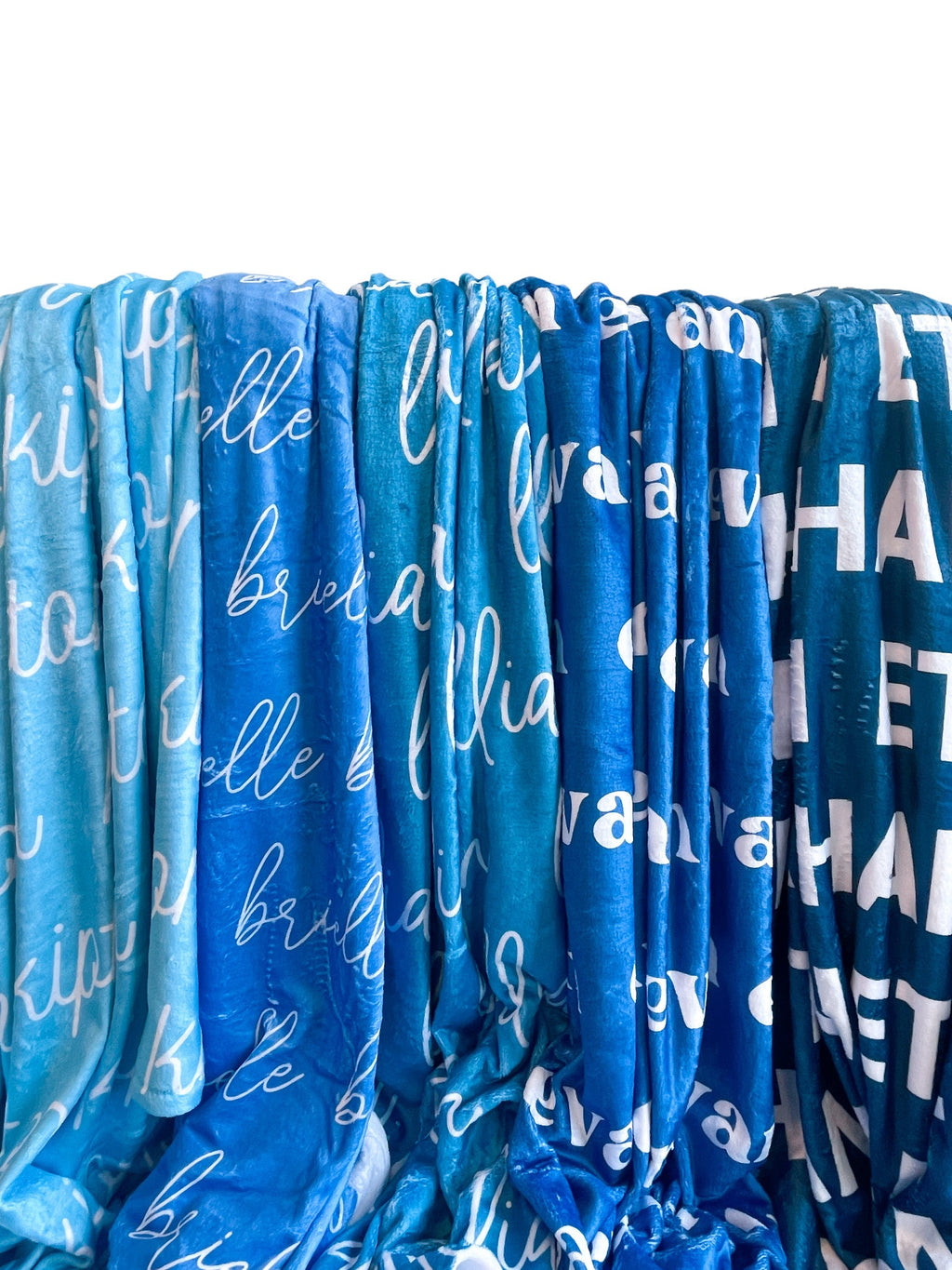Blue Tones Personalized Minky Blanket