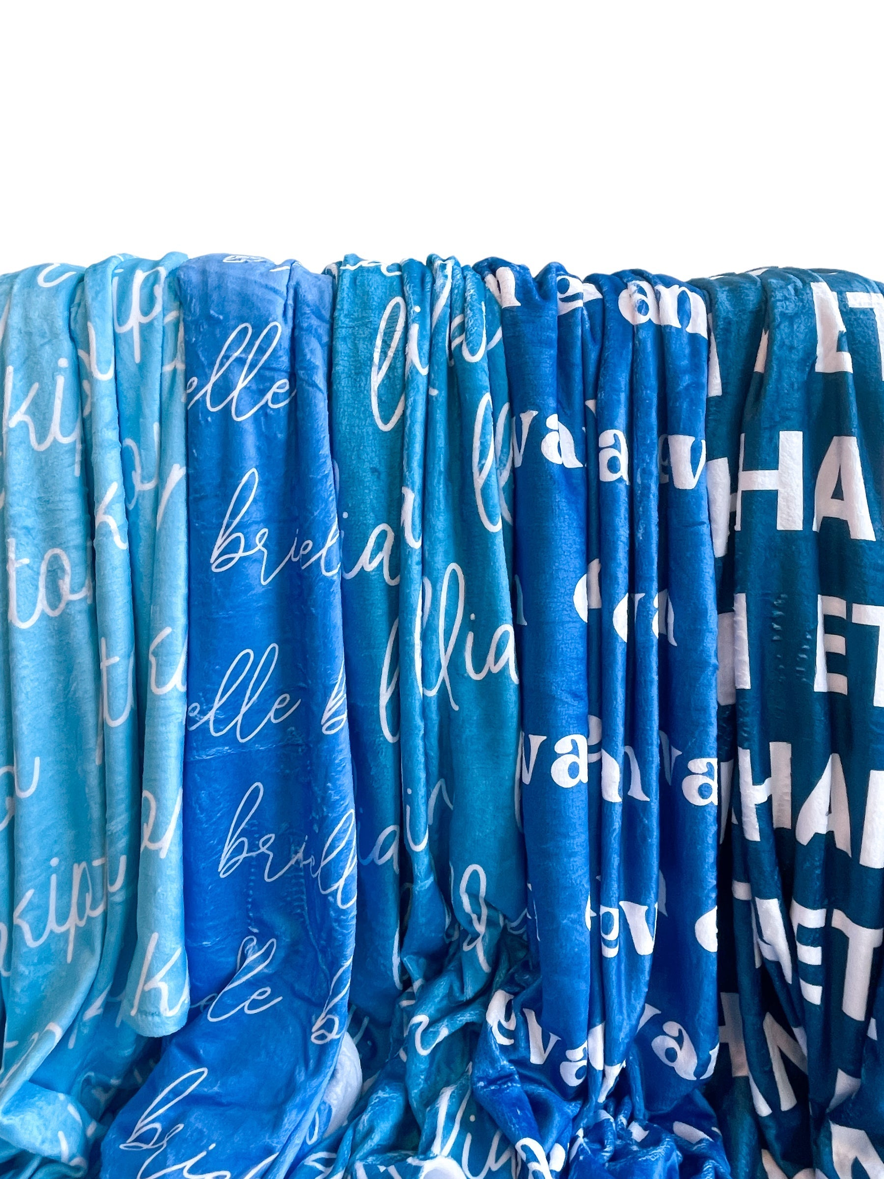 Blue Tones Personalized Minky Blanket