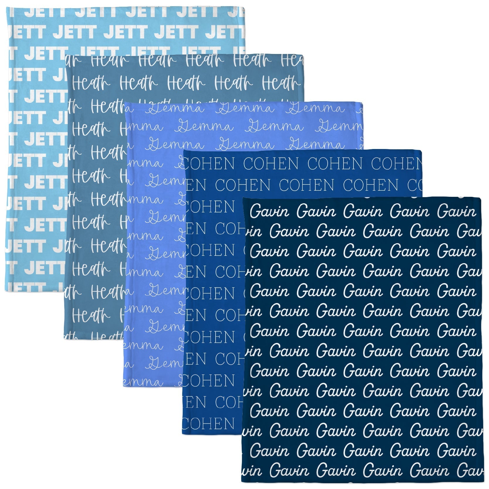 Blue Tones Personalized Minky Blanket