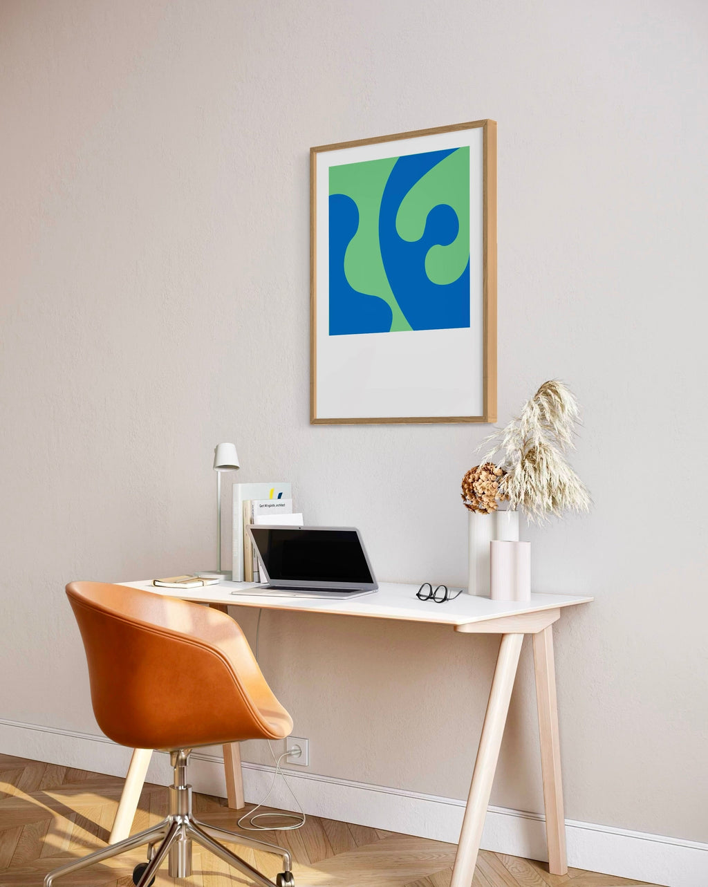 BLUE-GREEN COLOR STUDY Framed Art Print by Holly McWhorter