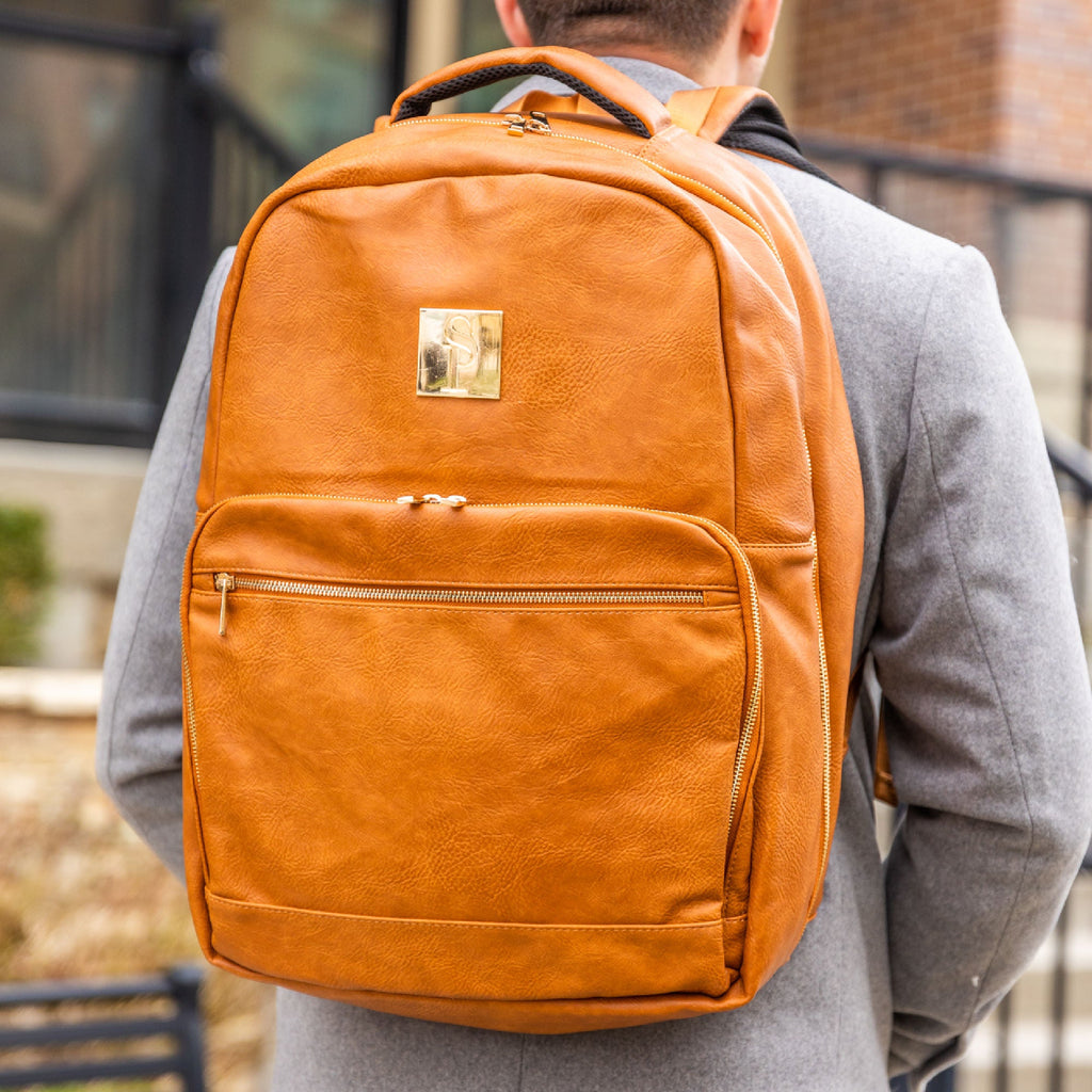 Brown Leather Commuter Bag