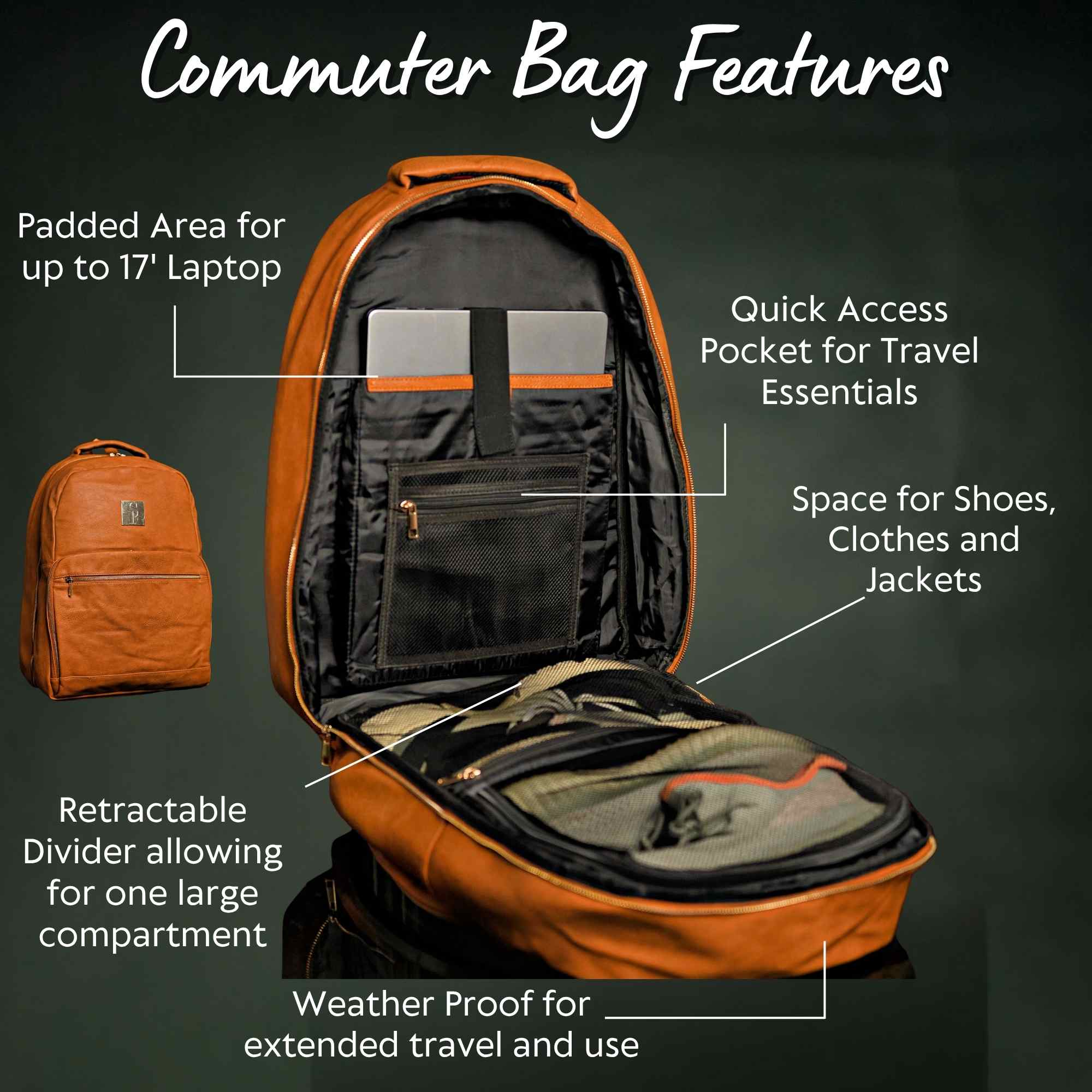 Brown Leather Commuter Bag