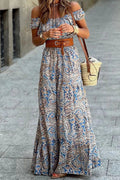 Prairie Blossom Off-Shoulder Maxi Dress