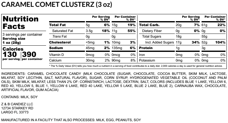 CARAMEL COMET CLUSTERZ (3 oz)