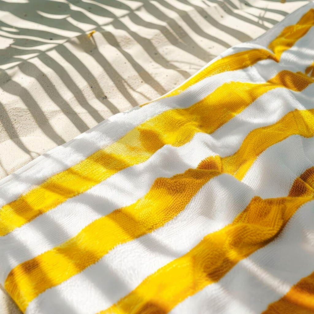 Standard Cabana Beach Towel: 100% Cotton Terry Velour