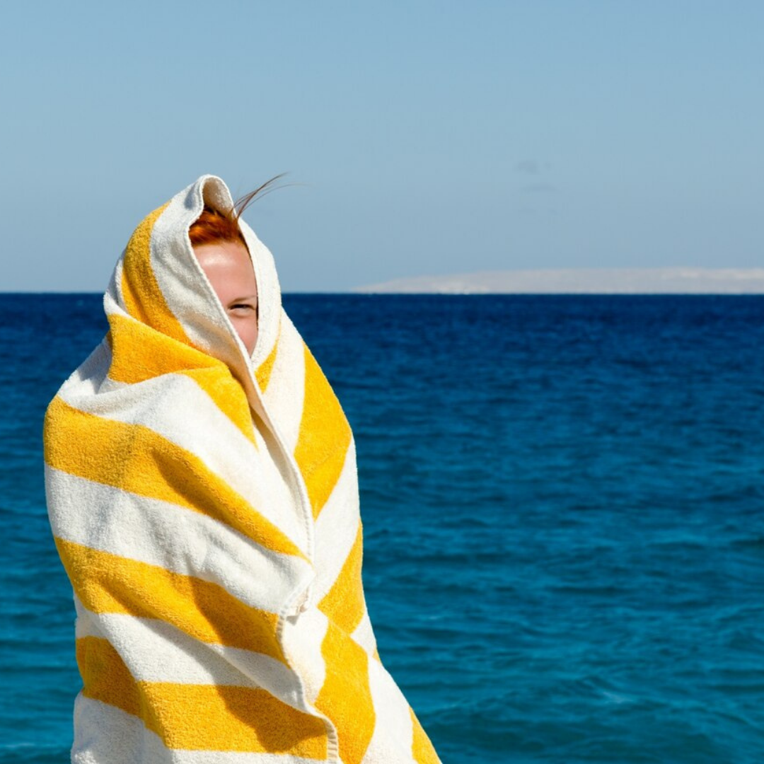 Standard Cabana Beach Towel: 100% Cotton Terry Velour