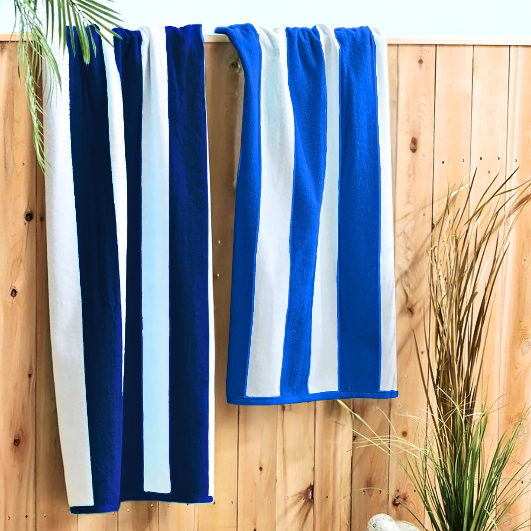 Mid-weight Cabana Beach Towel: 100% Cotton Towel
